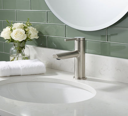 Bathroom sink with a single control modern faucet