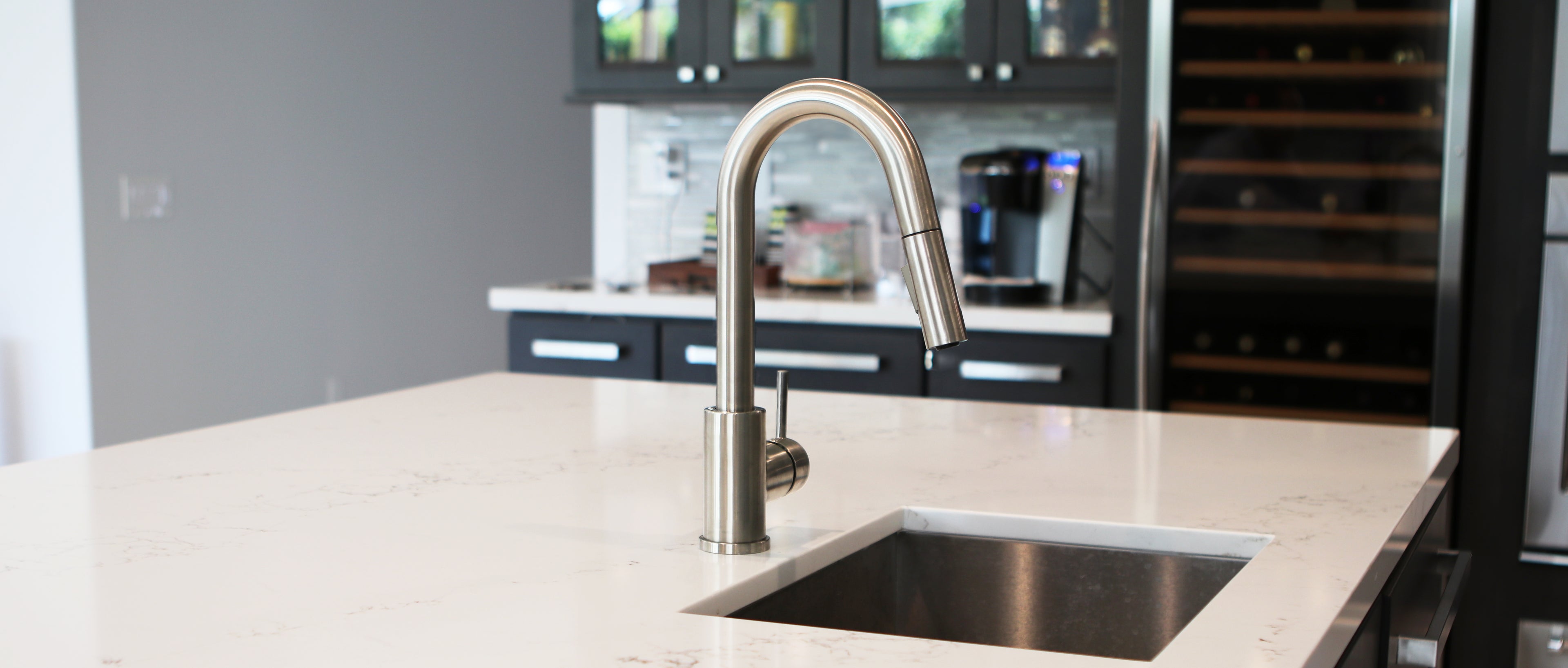 Satin Nickel Pull-Down Kitchen Faucet